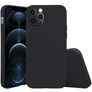 Boîtier de téléphone Hemjad pour iPhone 12 Pro boîtier de téléphone Transparent et abrasif, résistant aux Chocs TPU Durable, Protection intégrée de la caméra (Noir)