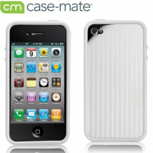 Case-Mate Hula avec protection d'écran façon carbone Bumper pour iPhone 4 Blanc
