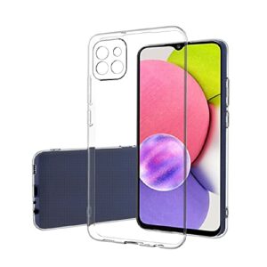 Coque Compatible pour Samsung Galaxy A22S 5G Crystal Clear Slim Fit Soft TPU Silicone Cover Anti-Scratch Antichoc Flexible Protective Cover - Transparent