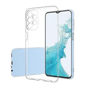 Coque Compatible pour Samsung Galaxy A32 5G, Crystal Clear Slim Fit Soft TPU Silicone Cover Anti Scratch Antichoc Flexible Protective Cover - Transparent