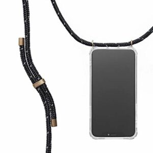 KNOK Chaîne de téléphone Portable Compatible avec Apple iPhone 12 Mini – Coque en Silicone avec Bande – Étui de Protection pour Smartphone à Suspendre – Coque Transparente avec Cordon