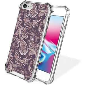 Cas de téléphone Transparent Floral Rose Clair pour iPhone 7/8/SE2 Couverture de Protection de Pare-Chocs