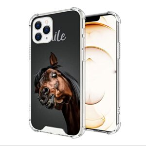 Compatible avec iPhone 13 Pro Max Anti-Drop Phone Case Horse Smile TPU Bumper Couverture de Protection complète du Corps pour iPhone 13 Pro Max