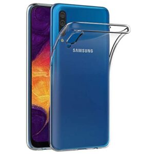 Coque Compatible pour Samsung Galaxy A50S, Crystal Clear Slim Fit Soft TPU Silicone Cover Anti Scratch Antichoc Flexible Protective Cover - Transparent