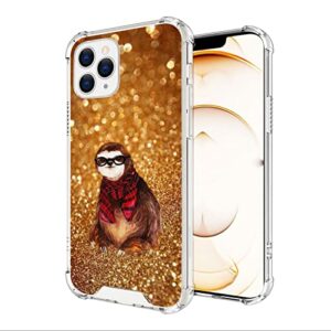 Glitter Sloth Clear Phone Case pour iPhone 13 Pro Max Bumper Protection Cover
